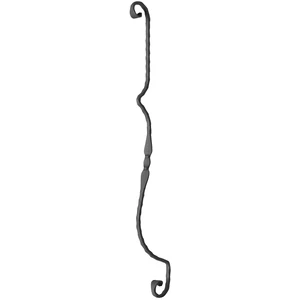 Barreau de balcon, barreau galbé design moderne en fer forgé, profil carré martelé, différentes sections