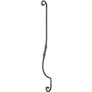 Barreau de balcon, barreau galbé design moderne en fer forgé, profil carré martelé, différentes sections
