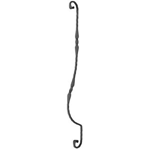 Barreau de balcon, barreau galbé design moderne en fer forgé, profil carré martelé, différentes sections