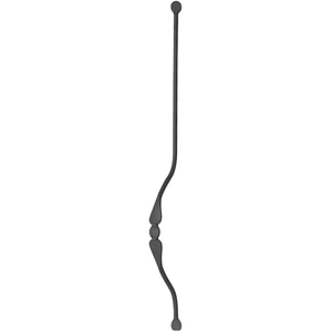 Barreau de balcon, barreau galbé design moderne en fer forgé, profil rond