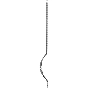 Barreau de balcon, barreau galbé design moderne en fer forgé, profil carré martelé, différentes sections et hauteurs