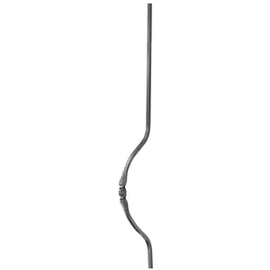 Barreau de balcon, barreau galbé design moderne en fer forgé, profil carré, différentes sections et hauteurs