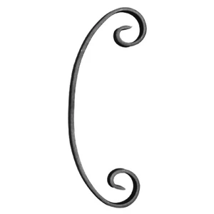 Volute en fer forgé, différentes sections