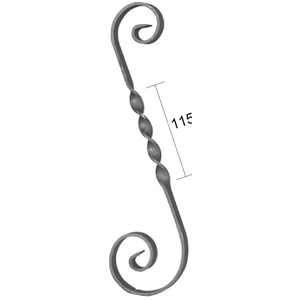 Volute en fer forgé, différentes sections