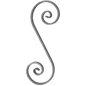 Volute en fer forgé avec bouton décoratif, différentes sections