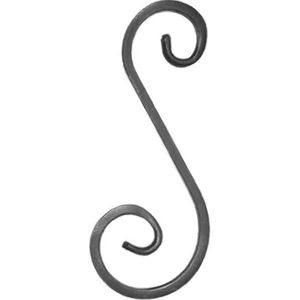 Volute en fer forgé, différentes sections