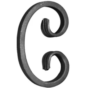 Volute en fer forgé, différentes sections