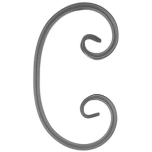 Volute en fer forgé, profil rayé