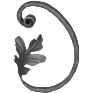 Volute baroque en fer forgé, profil plat martelé