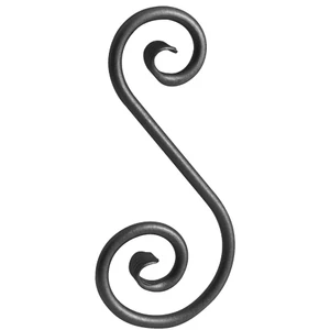 Volute en fer forgé, différentes sections