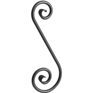 Volute en fer forgé, différentes sections