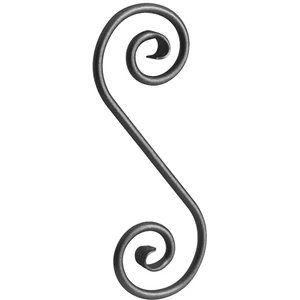 Volute en fer forgé, différentes sections