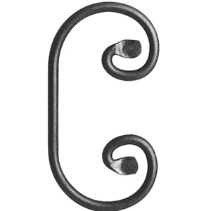 Volute en fer forgé, différentes sections