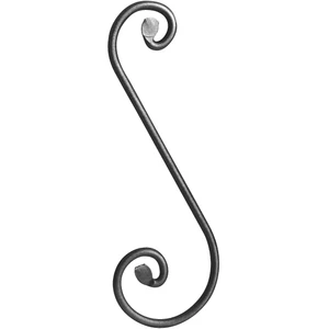 Volute en fer forgé, différentes sections
