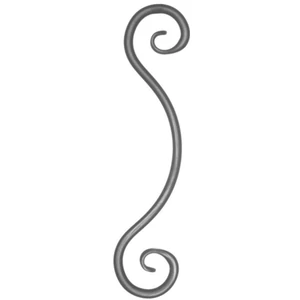 Volute en fer forgé, différentes sections