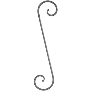 Volute en fer forgé avec extrémités de boule, différentes sections