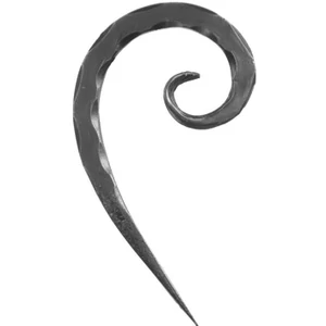 Volute en fer forgé, différentes surfaces