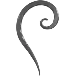 Volute en fer forgé, différentes surfaces