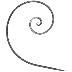 Volute en fer forgé, différentes surfaces