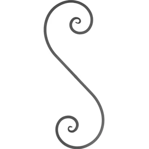 Volute en fer forgé, différentes surfaces