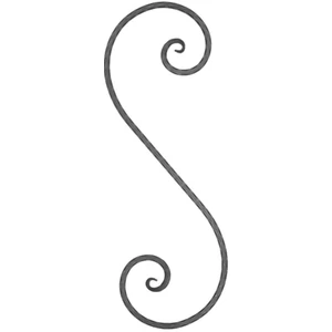 Volute en fer forgé, différentes surfaces