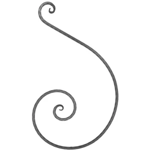 Volute en fer forgé, différentes surfaces