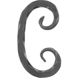 Volute en fer forgé, différentes surfaces
