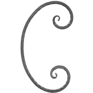 Volute en fer forgé, différentes surfaces