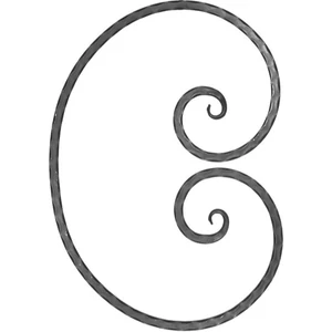 Volute en fer forgé, différentes surfaces
