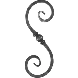 Volute en fer forgé avec bouton décoratif