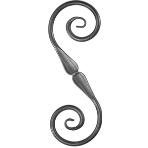 Volute en fer forgé avec bouton décoratif, différentes dimensions