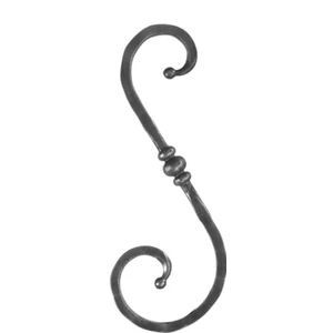 Volute en fer forgé avec bouton décoratif