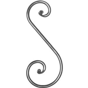 Volute en fer forgé, différentes sections et surfaces