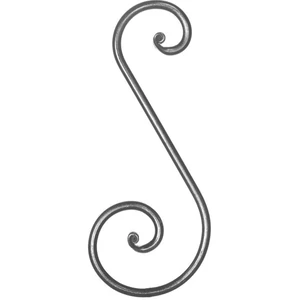 Volute en fer forgé, différentes sections et surfaces