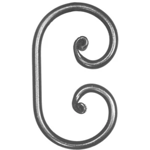 Volute en fer forgé, différentes sections et surfaces