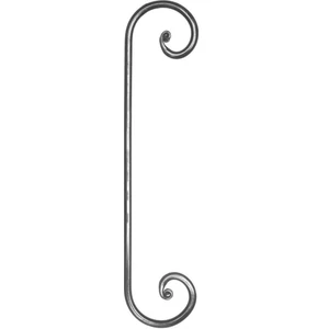 Volute en fer forgé, différentes sections et surfaces