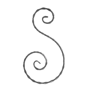 Volute en fer forgé, différentes sections et surfaces