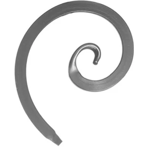 Volute en fer forgé, différentes sections et surfaces