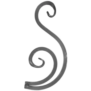 Volute en fer forgé, différentes sections et surfaces