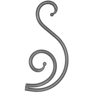 Volute en fer forgé avec extrémités de boule, différentes sections