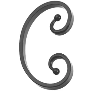Volute en fer forgé avec extrémités de boule