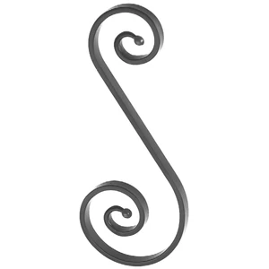 Volute en fer forgé avec extrémités de boule
