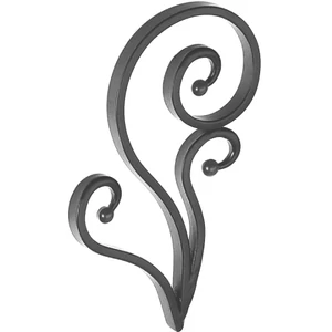 Volute en fer forgé avec extrémités de boule, différentes sections