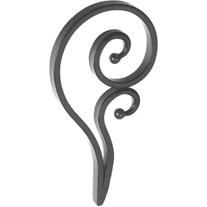 Volute en fer forgé avec extrémités de boule, différentes sections