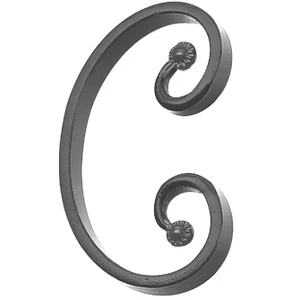 Volute en fer forgé avec extrémités de boule “soleil”