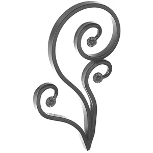 Volute en fer forgé avec extrémités de boule “soleil”