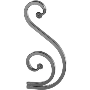 Volute en fer forgé avec extrémités de boule “soleil”, différentes sections