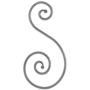 Volute en fer forgé avec extrémités de boule, différentes sections