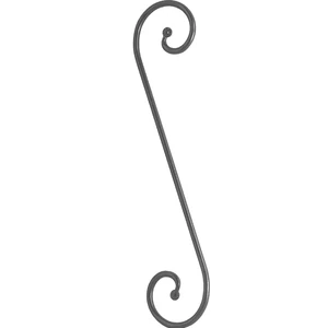 Volute en fer forgé avec extrémités de boule, différentes sections