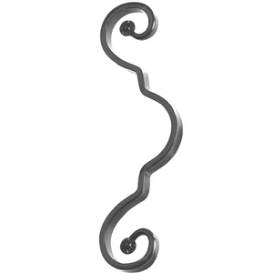 Volute en fer forgé avec extrémités de boule “soleil”
